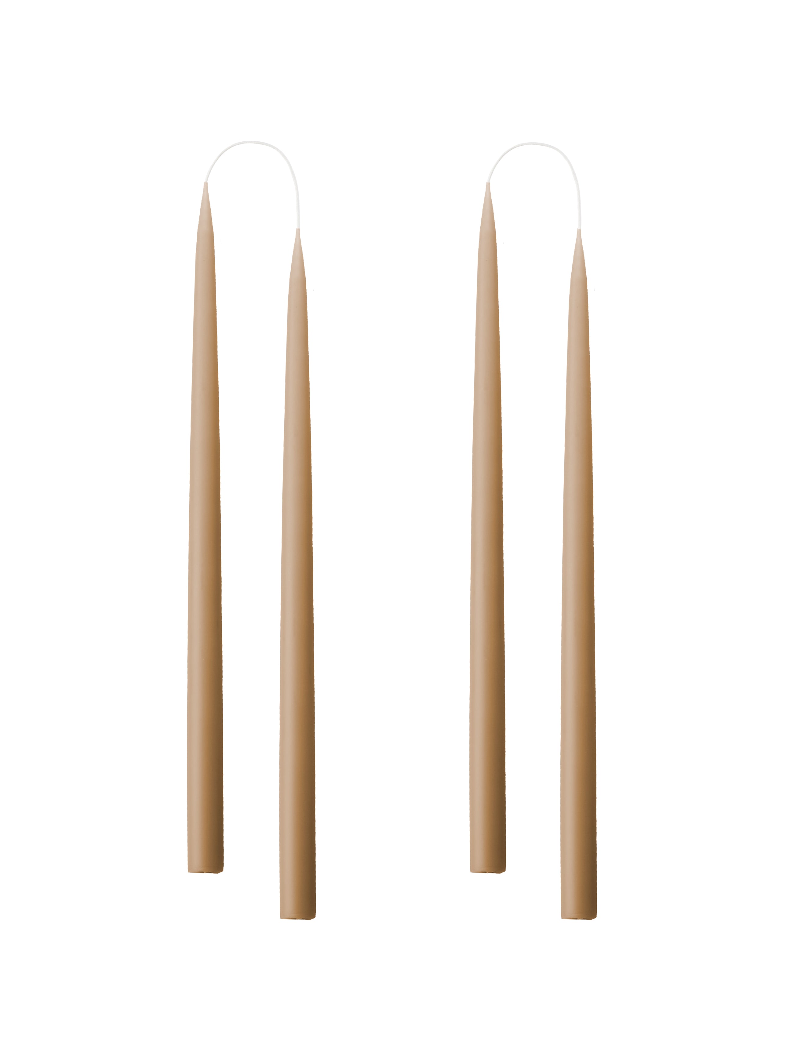 Dyppede stagelys, Taupe - 4 stk.